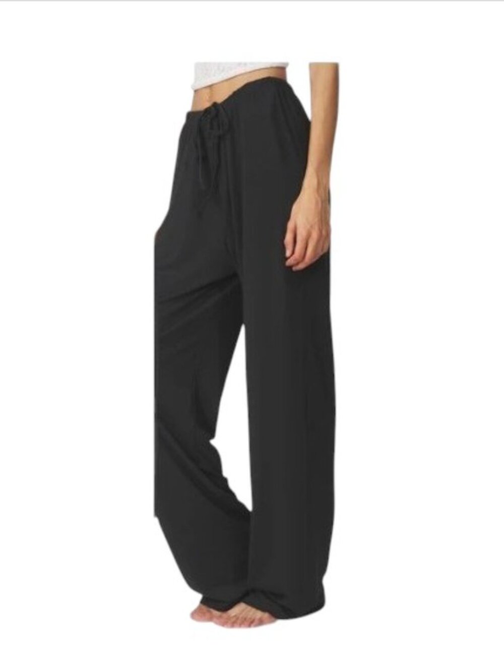Ultra Performance Women's Flowy Wide Leg Lounge Pants Black 1X NWT 34"inseam